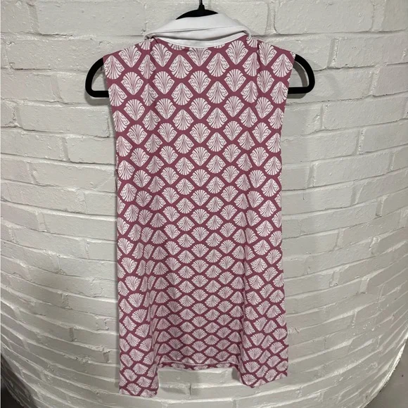 Sigrid Olsen Pink Shell Pattern Sleeveless Golf Dress - Picture 3 of 3